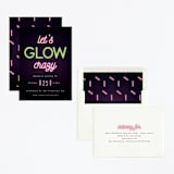 "Glow" - Children's Birthday Party Invitations in Lazer Green by Hudson meet Rose - Assembled