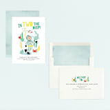 "Deep Dive" - Children's Birthday Party Invitations in Sea Green by Itsy Belle Studio - Assembled