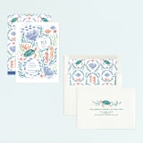 "Sea Party" - Children's Birthday Party Invitations in Lavender Waters by Sarah Knight - Assembled