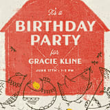 "Barnyard Parade" - Children's Birthday Party Invitations in Barn by Kimberly Morgan - Detail