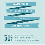 "Airplane News Stream" - Children's Birthday Party Invitations in Sky by Karidy Walker - Detail