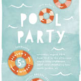 "Pool Party" - Children's Birthday Party Invitations in Palm Springs by Robert and Stella - Detail