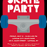 "Skateboard" - Children's Birthday Party Invitations in Siren by Kacey Kendrick Wagner - Detail