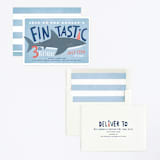 "Shark Tank" - Children's Birthday Party Invitations in Sky by Karidy Walker - Assembled