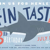 "Shark Tank" - Children's Birthday Party Invitations in Sky by Karidy Walker - Detail