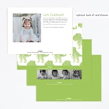 "Dino Party" - Children's Birthday Party Invitations in Lime by Cindy Denning - Back of Card Options