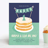 "Buttercream & Bunting" - Children's Birthday Party Invitations in Pool by Kerry Doyle - Front