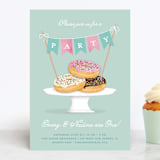"Everyone Loves Donuts" - Children's Birthday Party Invitations in Neptune by Kerry Doyle - Front