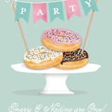 "Everyone Loves Donuts" - Children's Birthday Party Invitations in Neptune by Kerry Doyle - Detail