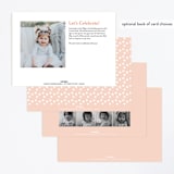 "Blooming Peonies" - Children's Birthday Party Invitations in Peach by Jennifer Wick - Back of Card Options
