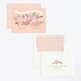 "Blooming Peonies" - Children's Birthday Party Invitations in Peach by Jennifer Wick - Assembled