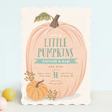 "Autumn Pumpkin" - Children's Birthday Party Invitations in Leaf by Karidy Walker - Front