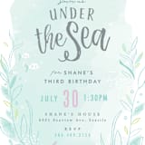 "Under The Sea" - Children's Birthday Party Invitations in Pond by Karidy Walker - Detail
