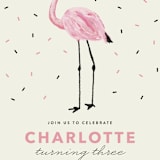 "flamingo sprinkles" - Children's Birthday Party Invitations in Crepe by Cass Loh - Detail