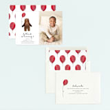 "Bear" - Children's Birthday Party Invitations in Red Candy by Remioni - Assembled