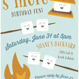 "S'More Fun" - Children's Birthday Party Invitations in Sky by Chelsey Scott - Detail