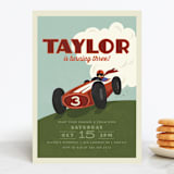 "Start Your Engines" - Children's Birthday Party Invitations in Maroon by Karidy Walker - Front