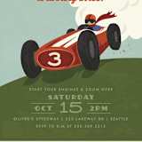 "Start Your Engines" - Children's Birthday Party Invitations in Maroon by Karidy Walker - Detail