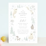 "Arctic friends" - Children's Birthday Party Invitations in Seafoam by Jennifer Wick - Front