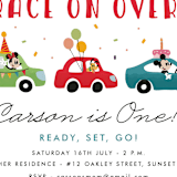 "Disney's Mickey Mouse Race" - Children's Birthday Party Invitations in Candy by Oma N. Ramkhelawan - Detail