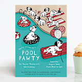 "Disney's 101 Dalmatians Pool Pawty" - Children's Birthday Party Invitations in Firetruck by Jenna Holcomb - Front