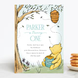 "Disney's Pooh Forest Scene" - Children's Birthday Party Invitations in Sky by Pixel and Hank - Front