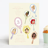 "Disney Princess Mirrors" - Children's Birthday Party Invitations in Vanilla by Baumbirdy - Front