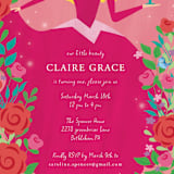 "Disney's Briar Rose" - Children's Birthday Party Invitations in Pink Melba by Rebecca Marchese - Detail
