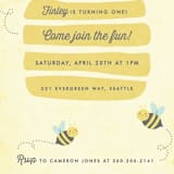 "Buzzing Beehive" - Children's Birthday Party Invitations in Daisy by Karidy Walker - Detail