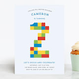"Master Builders Party" - Children's Birthday Party Invitations in Cobalt by Belia Simm - Front