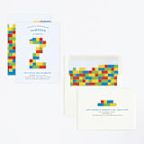 "Master Builders Party" - Children's Birthday Party Invitations in Cobalt by Belia Simm - Assembled