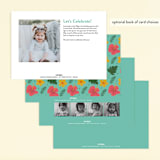 "Festive One" - Children's Birthday Party Invitations in Evergreen by Joanne James - Back of Card Options