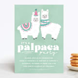 "PALpaca" - Children's Birthday Party Invitations in Aqua by Jessie Steury - Front