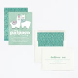 "PALpaca" - Children's Birthday Party Invitations in Aqua by Jessie Steury - Assembled