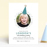 "Party Hat" - Children's Birthday Party Invitations in Teal by Hooray Creative - Front