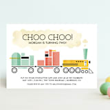 "Mod Conductor" - Children's Birthday Party Invitations in Rose by Kayla King - Front