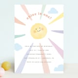 "Rainbow sun" - Children's Birthday Party Invitations in Sherbet by Jennifer Wick - Front