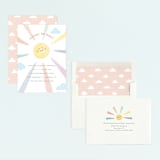 "Rainbow sun" - Children's Birthday Party Invitations in Sherbet by Jennifer Wick - Assembled