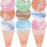 "Scoop" - Children's Birthday Party Invitations in Strawberry by Kanika Mathur - Detail