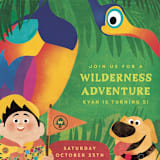 "Disney and Pixar's Up Wilderness Adventure" - Children's Birthday Party Invitations in Paradise by Kamala Nahas - Detail