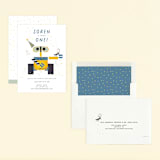 "Disney and Pixar's Wall-E and Hal" - Children's Birthday Party Invitations in Pearl by Ani Somi - Assembled