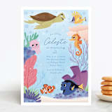 "Disney and Pixar's Finding Nemo Friends" - Children's Birthday Party Invitations in Sea by Sabrin Deirani - Front
