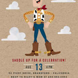 "Disney and Pixar's Howdy Woody" - Children's Birthday Party Invitations in Rustic by Oma N. Ramkhelawan - Detail