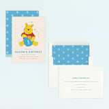 "Disney's Pooh Birthday" - Children's Birthday Party Invitations in Cornflower by Snow and Ivy - Assembled