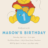 "Disney's Pooh Birthday" - Children's Birthday Party Invitations in Cornflower by Snow and Ivy - Detail