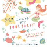 "Sirena" - Children's Birthday Party Invitations in Coral by peetie design - Detail