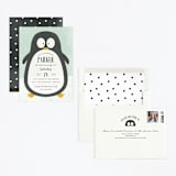 "Penguin Party" - Children's Birthday Party Invitations in Mint by Brianne Larsen - Assembled