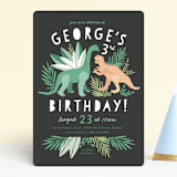 "Dino Friends" - Children's Birthday Party Invitations in Graphite by Alethea and Ruth - Front