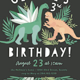 "Dino Friends" - Children's Birthday Party Invitations in Graphite by Alethea and Ruth - Detail