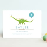 "Party Like A Dinosaur" - Children's Birthday Party Invitations in Lake by freckle fish - Front